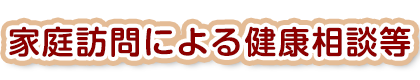 家庭訪問による健康相談等