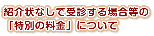 紹介状なしで受診する場合等の「特別の料金」について